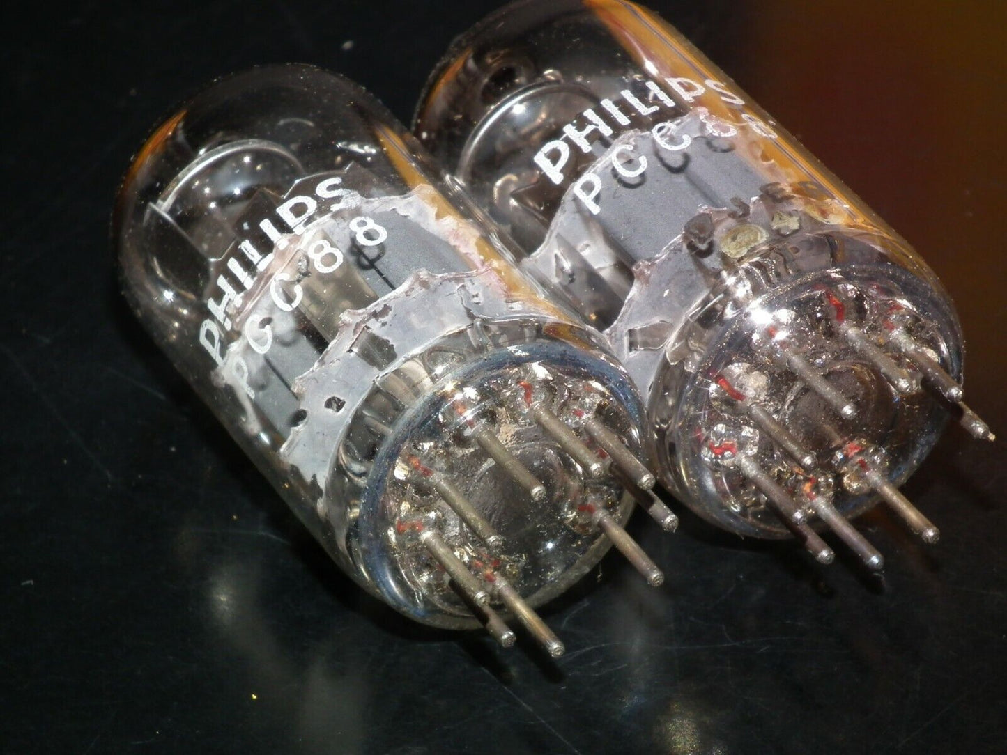 PCC88 Philips 7DJ8 Platinum Matched Pair Dual Stage Getter early 60s