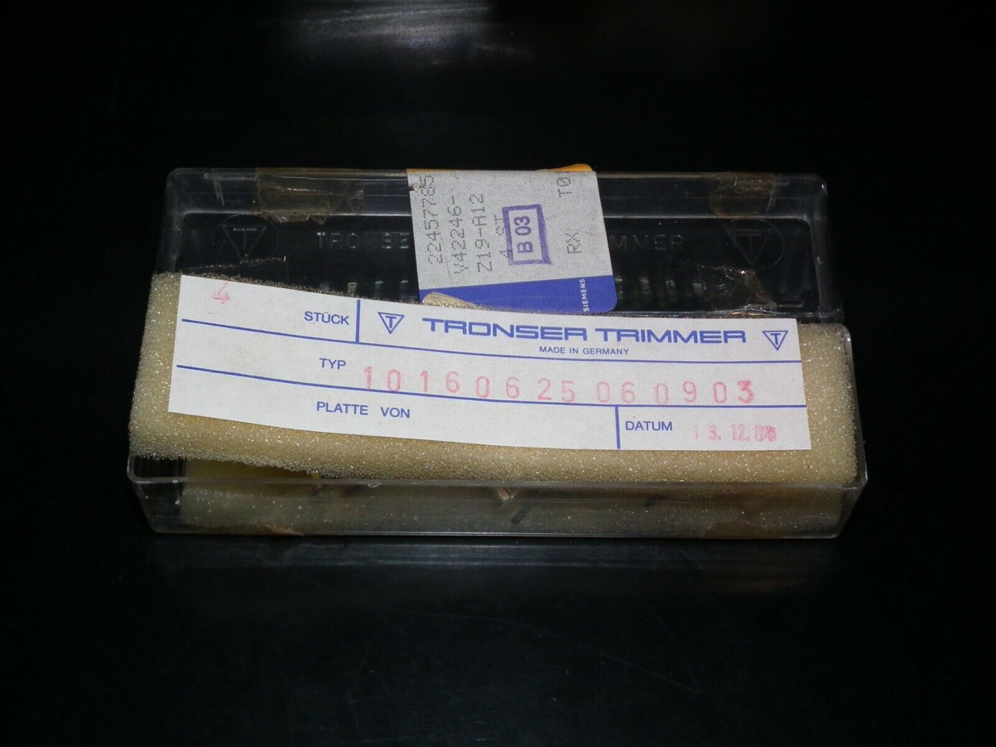 Tronser Trimmer Capacitor 4.3-66pF NOS West Germany 1984 New Old Stock