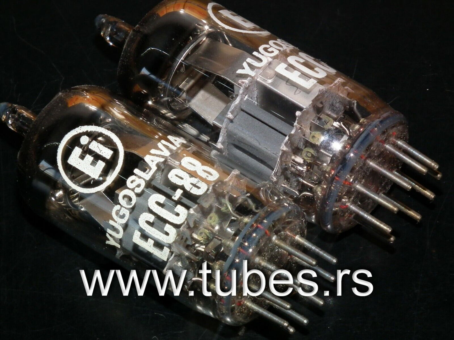 ECC88 6DJ8 EI Yugoslavia NOS Matched Pair (Philips construction A frame getter )