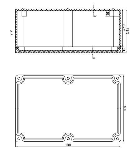 Enclosure Case Aluminum Box Raw Finish DIY Audio 188 x 120 x 78.5 mm