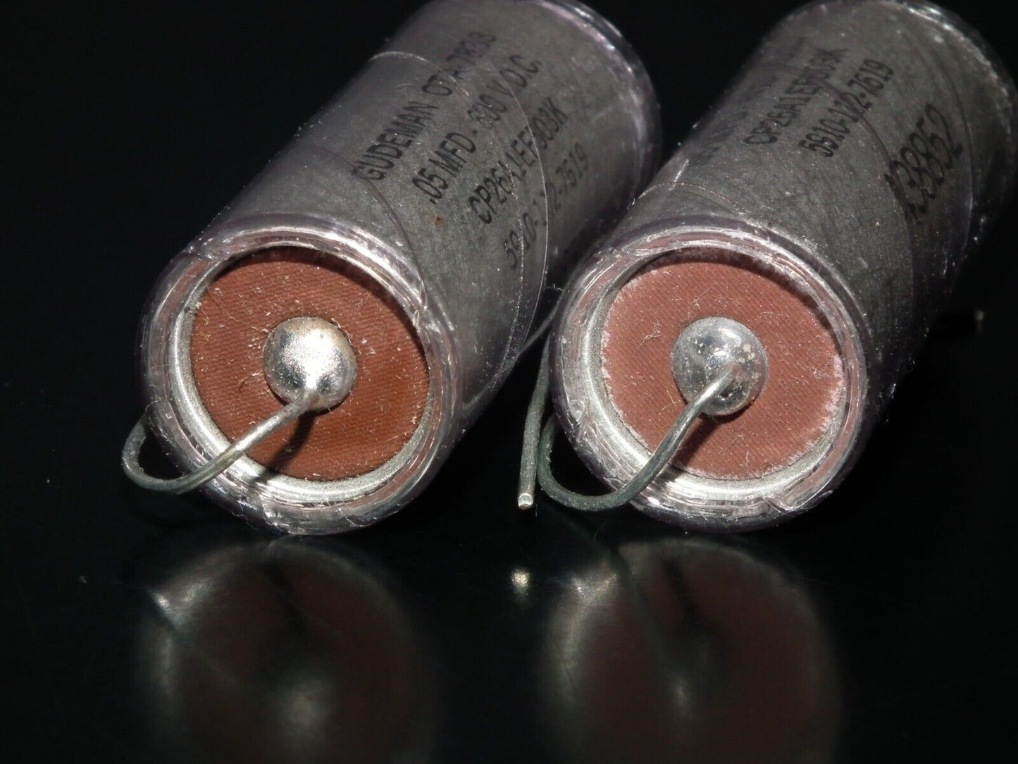 Two Vintage GUDEMAN PIO Capacitors 50nF 600V 0.05uF NOS Paper In Oil