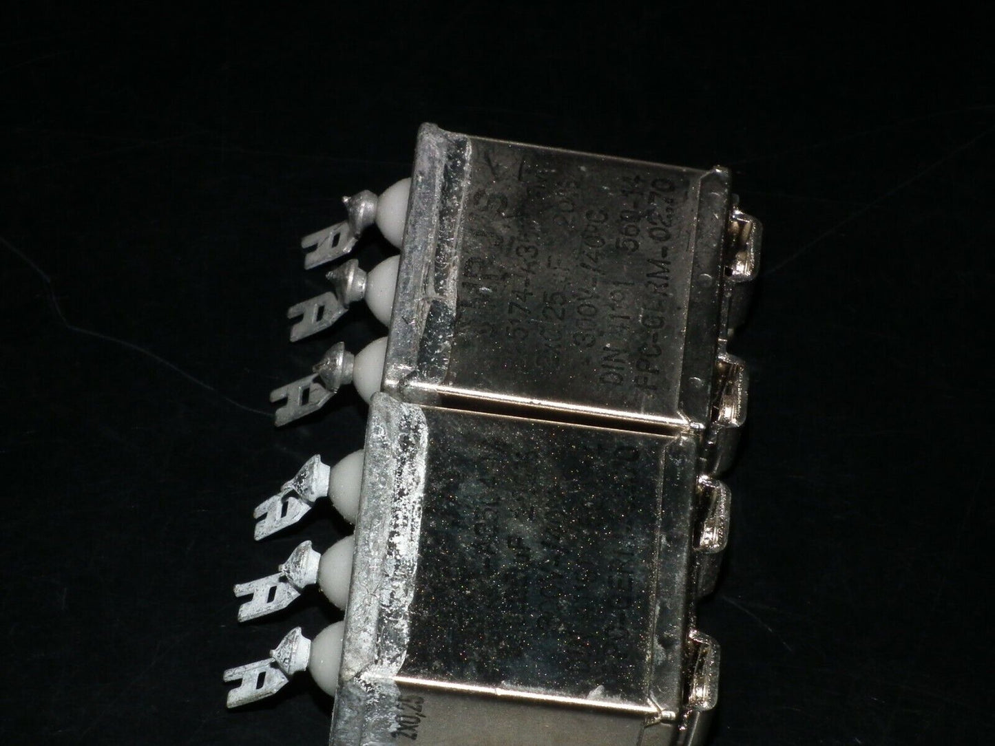 Two vintage Siemens PIO capacitors 2x0.25 uF 300V Klangfilm tube audio 70s