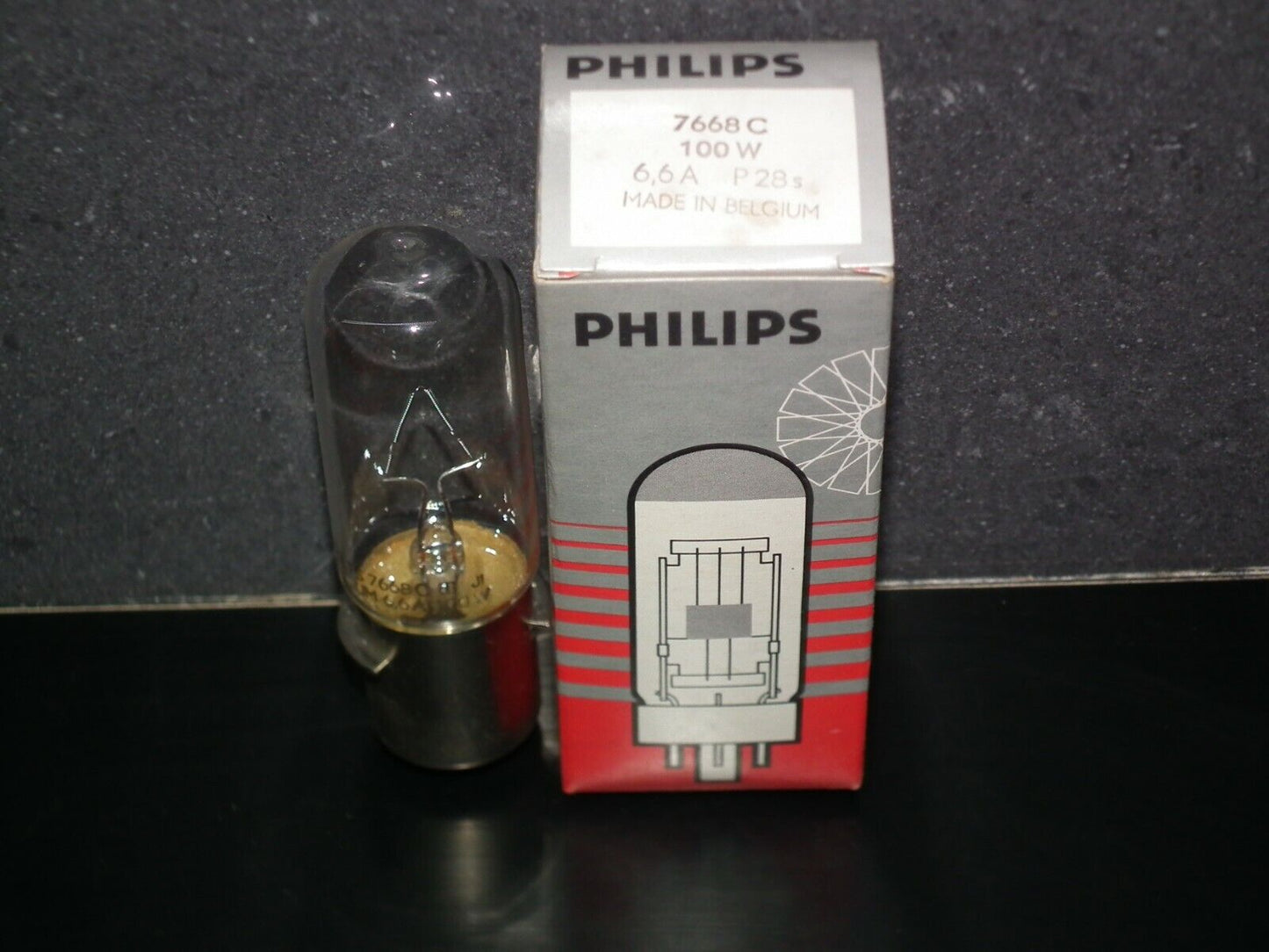 Genuine Philips Bulb 7654C 45W 6.6A P28s NOS Made in Belgium Airfield Lamp
