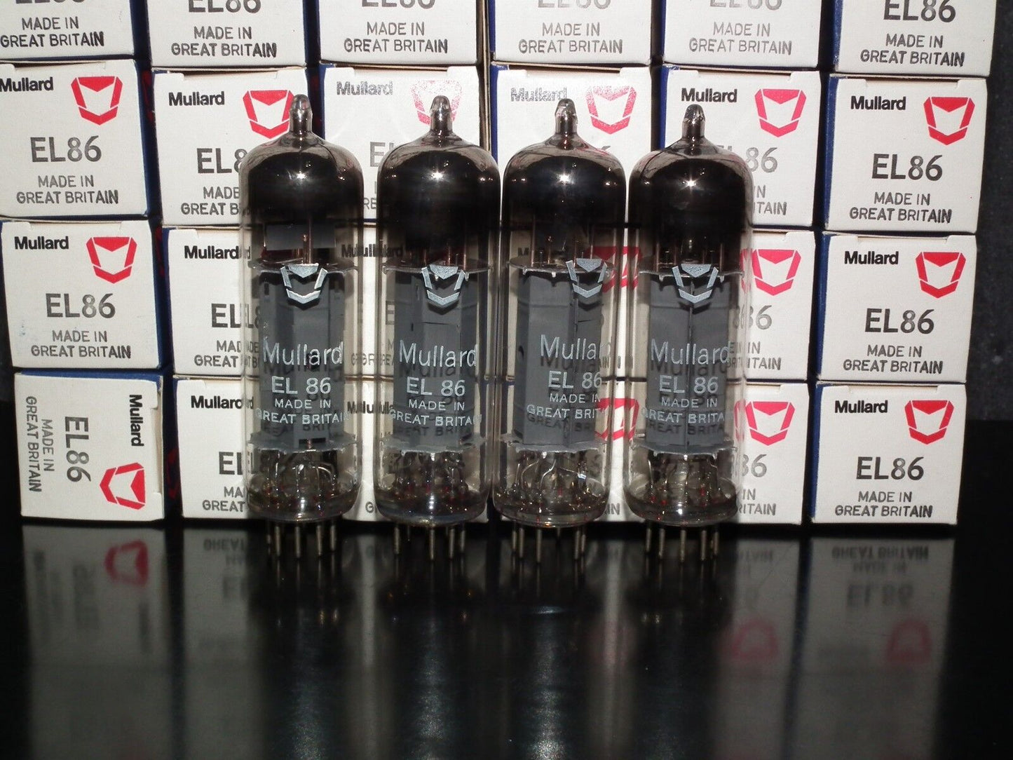 Platinum matched quad EL86 6CW5 Mullard Blackburn NOS NIB tube audio pentode