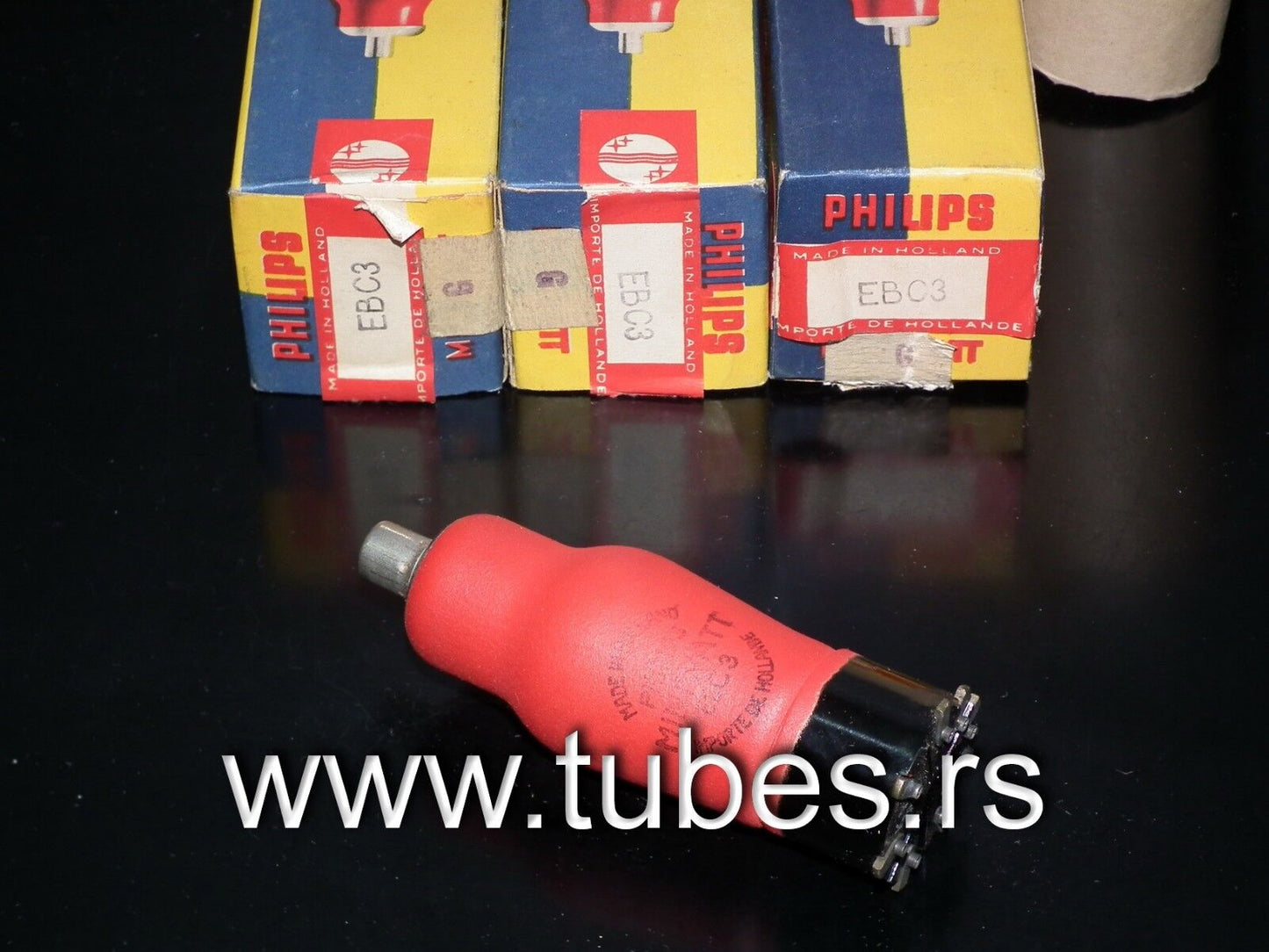 Philips EBC3 radio receiver tube Made in Holland NOS NIB