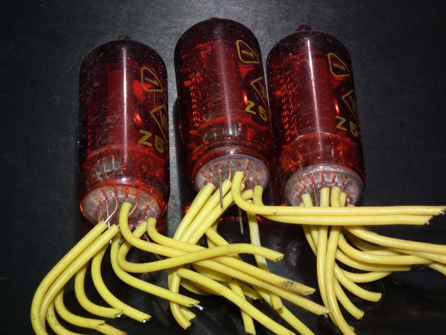 LOT OF 3 Z570M RFT Red Nixie tubes. AS IS!