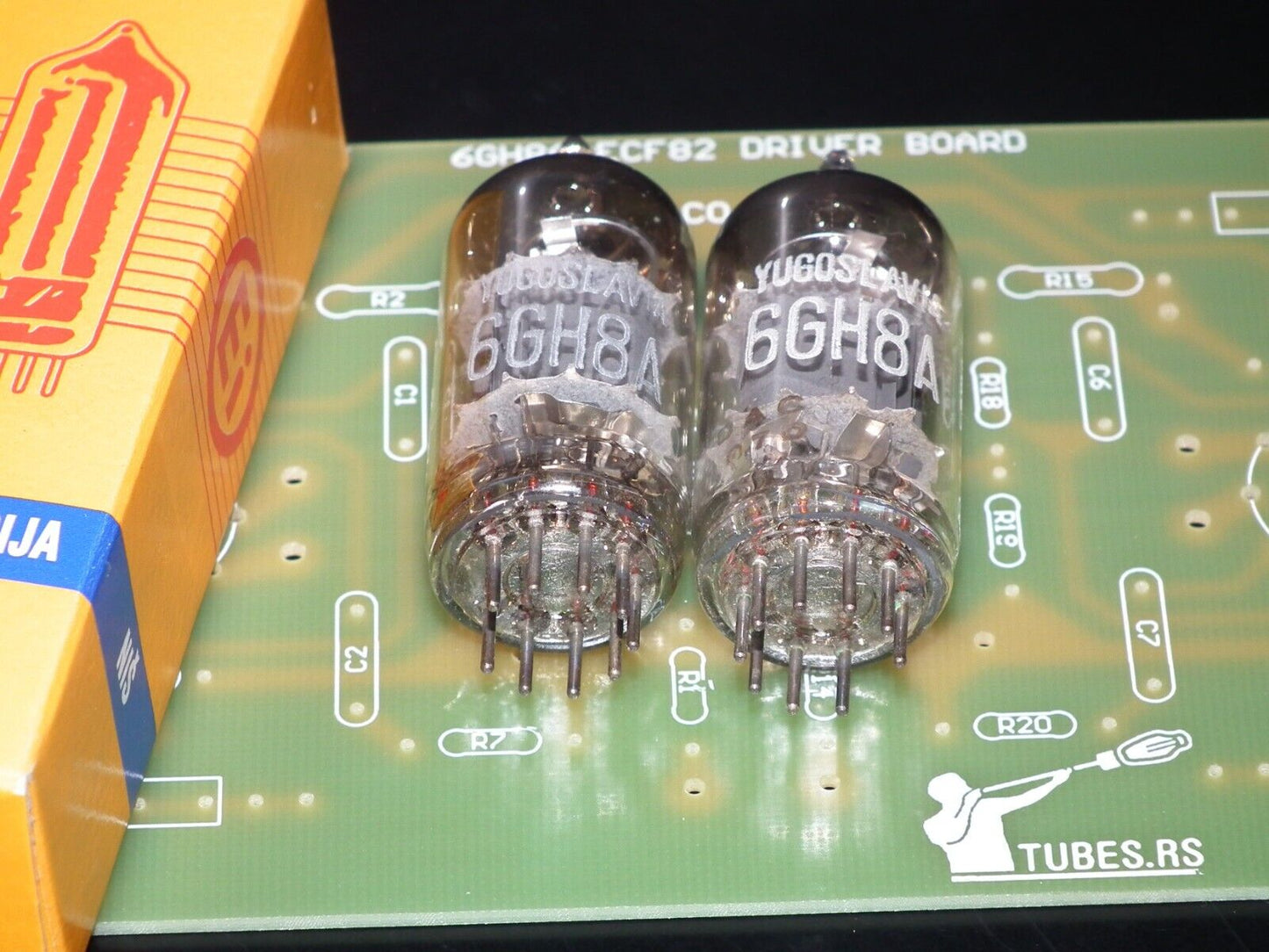 DYNACO ST-70 6GH8A / 6GH8 PC-3 DRIVER BOARD PARTIAL KIT (Retro Phenolic Look PCB + EI Philips 6GH8A Pair)