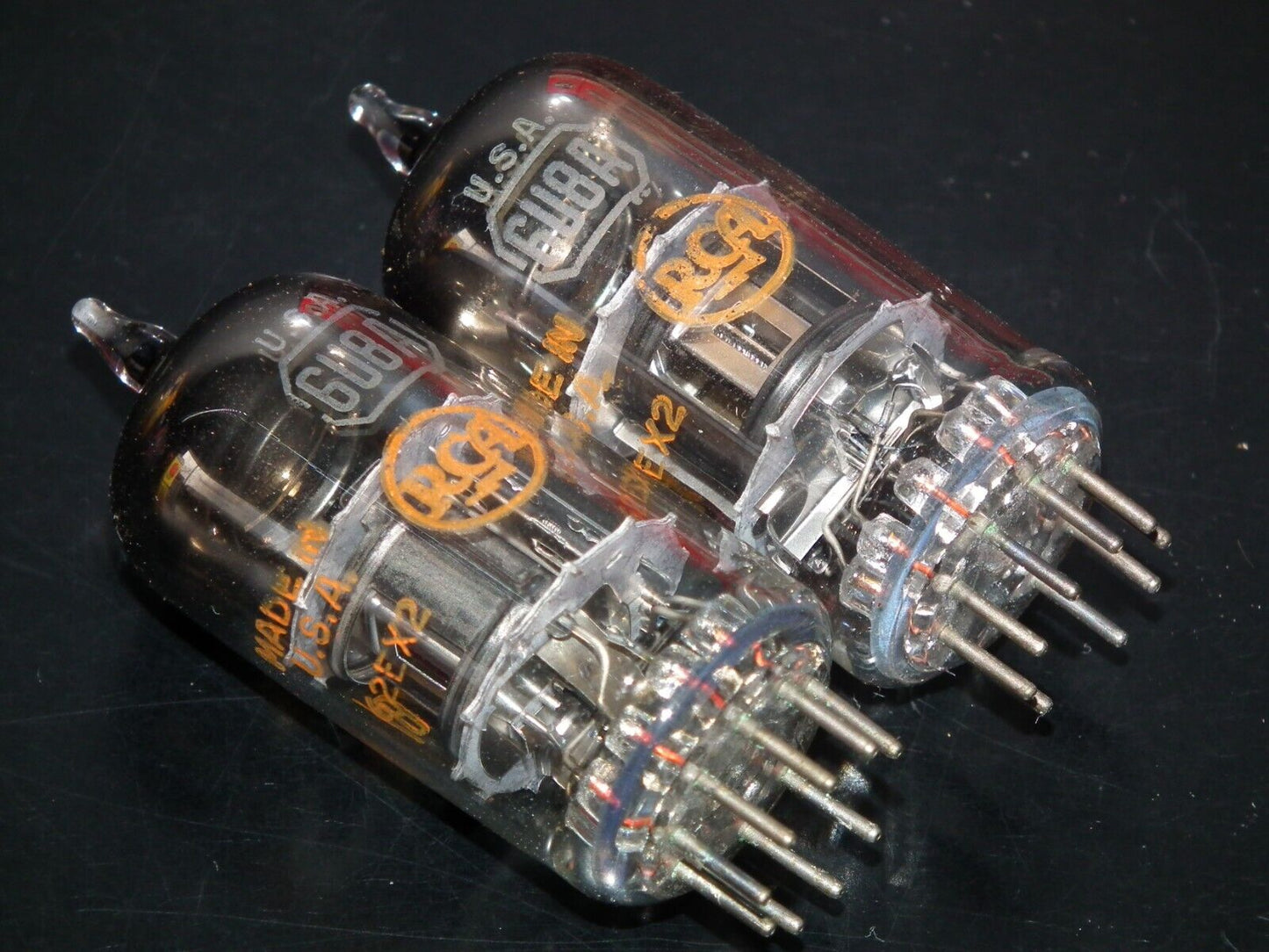 Platinum matched pair 6678 RCA 6U8A NOS NIB 6GH8A ECF82 6EA8 Black Anodes