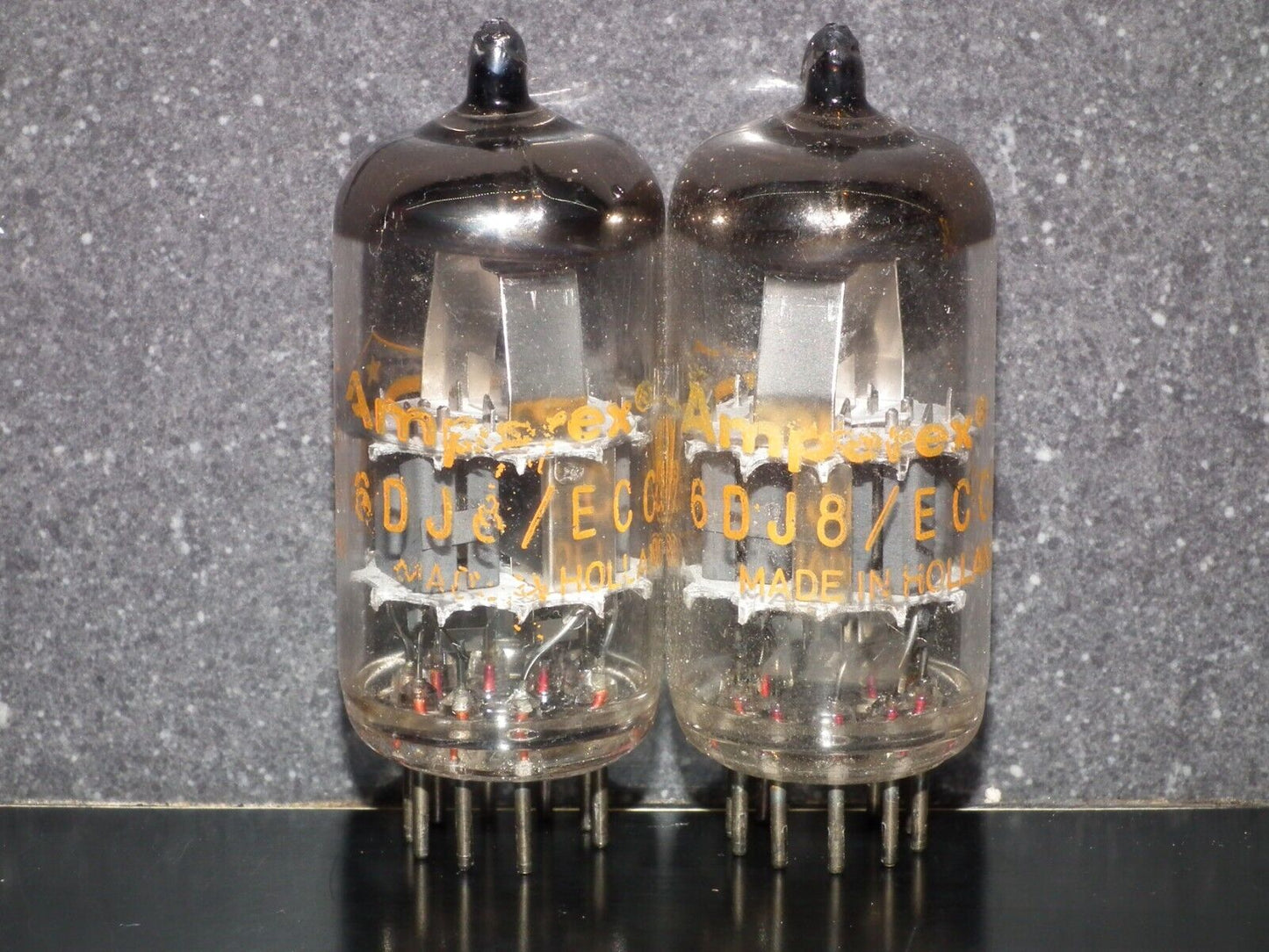 6DJ8 ECC88 Amperex Holland Matched Pair Used Tested 95% A Frame Getter