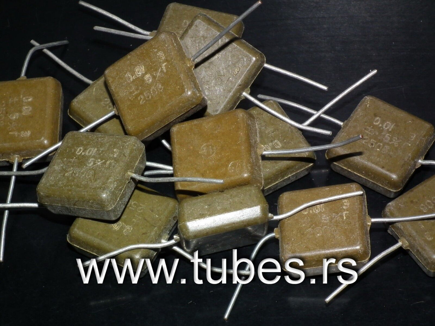 Two vintage Silver Mica NOS KSO capacitors 10nF / 10000pF 250V