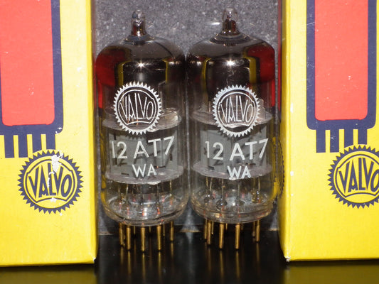 12AT7WA Valvo 6201 ECC81 NOS matched pair Pinched Waist Codes On Stem