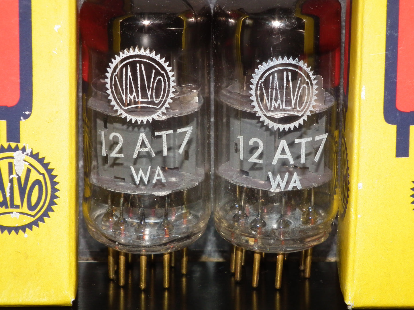 12AT7WA Valvo 6201 ECC81 NOS matched pair Pinched Waist Codes On Stem