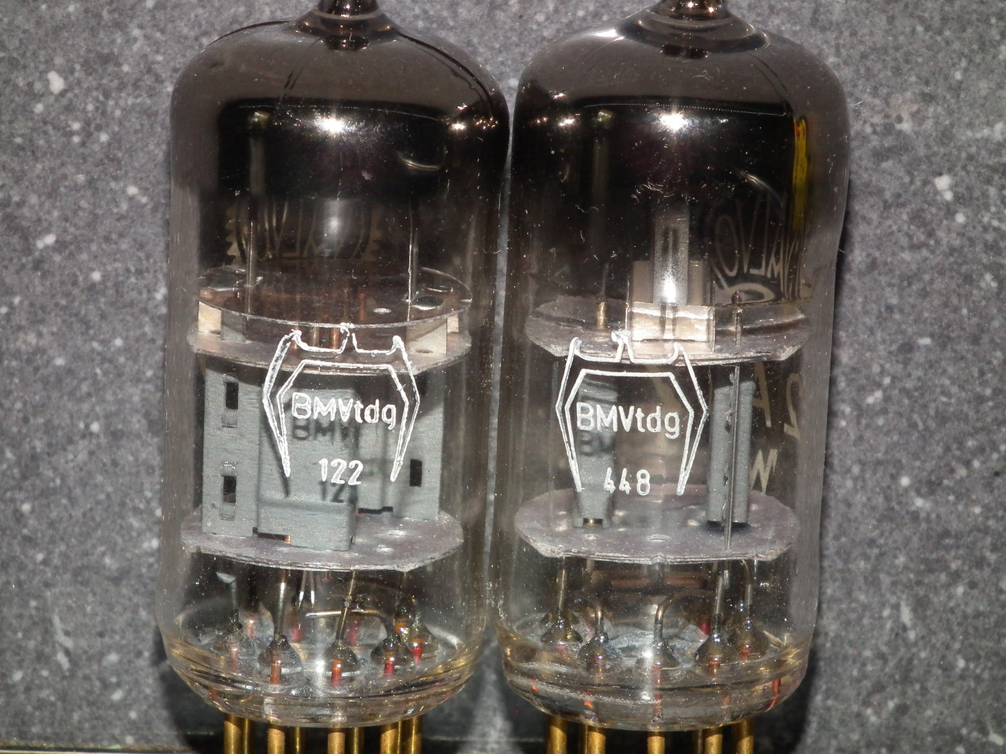 12AT7WA Valvo 6201 ECC81 NOS matched pair Pinched Waist Codes On Stem