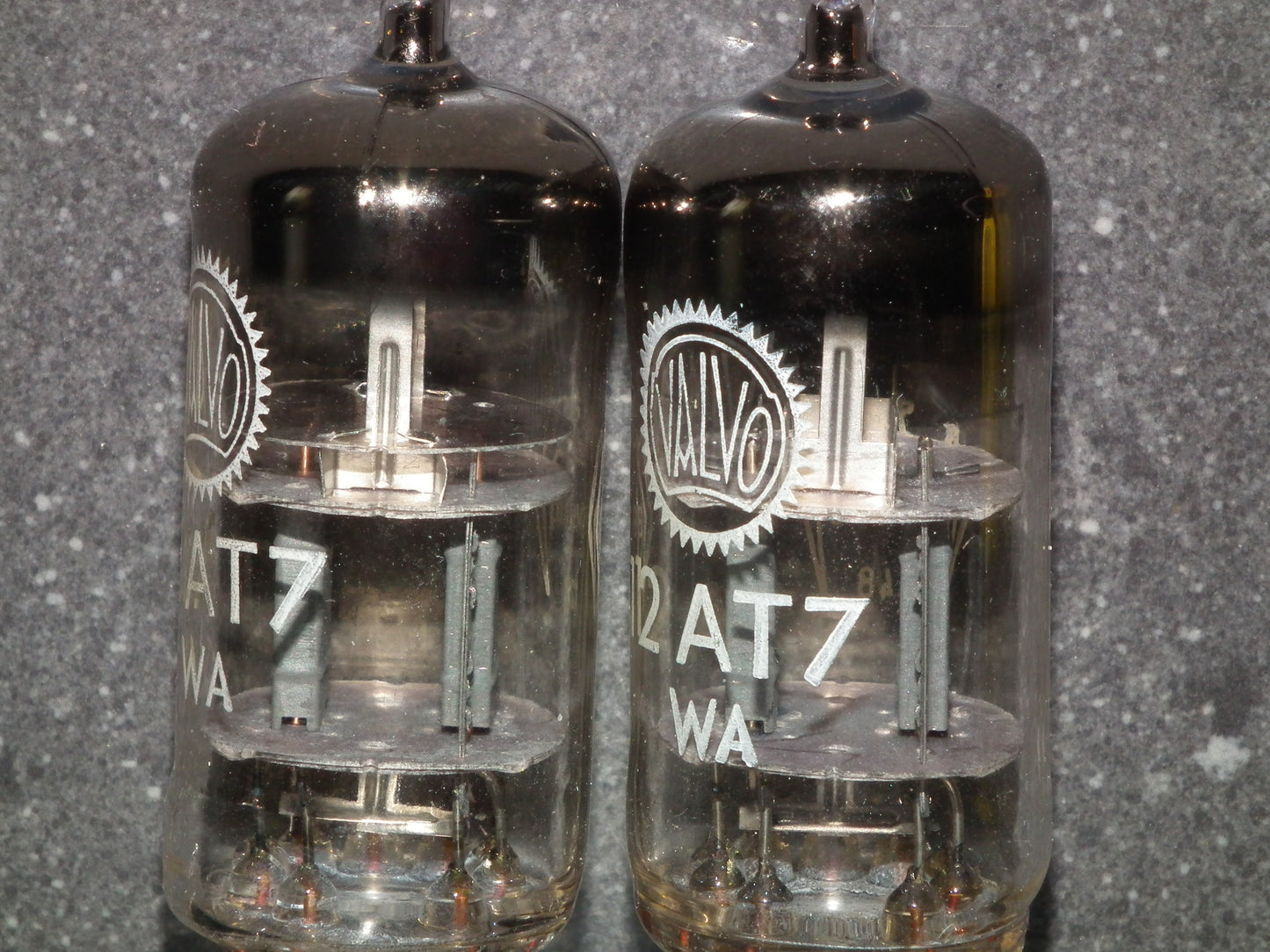 12AT7WA Valvo 6201 ECC81 NOS matched pair Pinched Waist Codes On Stem