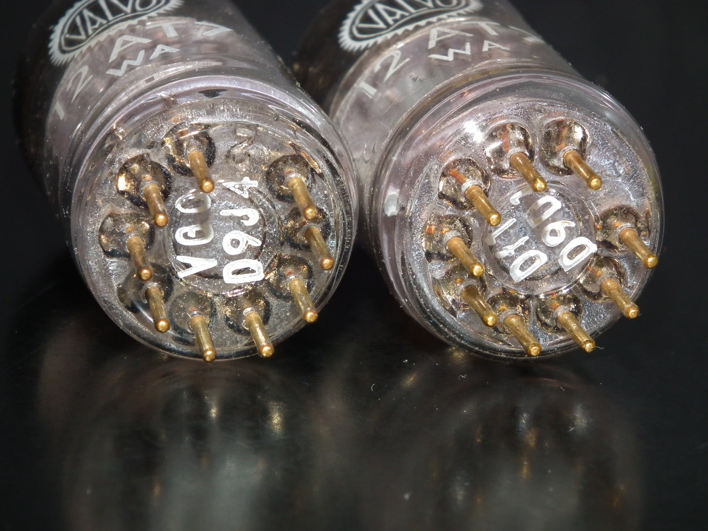 12AT7WA Valvo 6201 ECC81 NOS matched pair Pinched Waist Codes On Stem