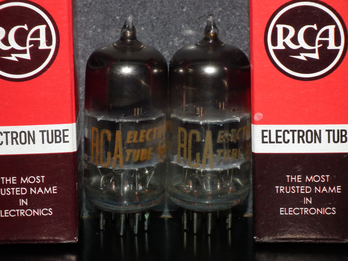 Platinum Matched Pair 12AT7 RCA ECC81 SQUARE GETTER