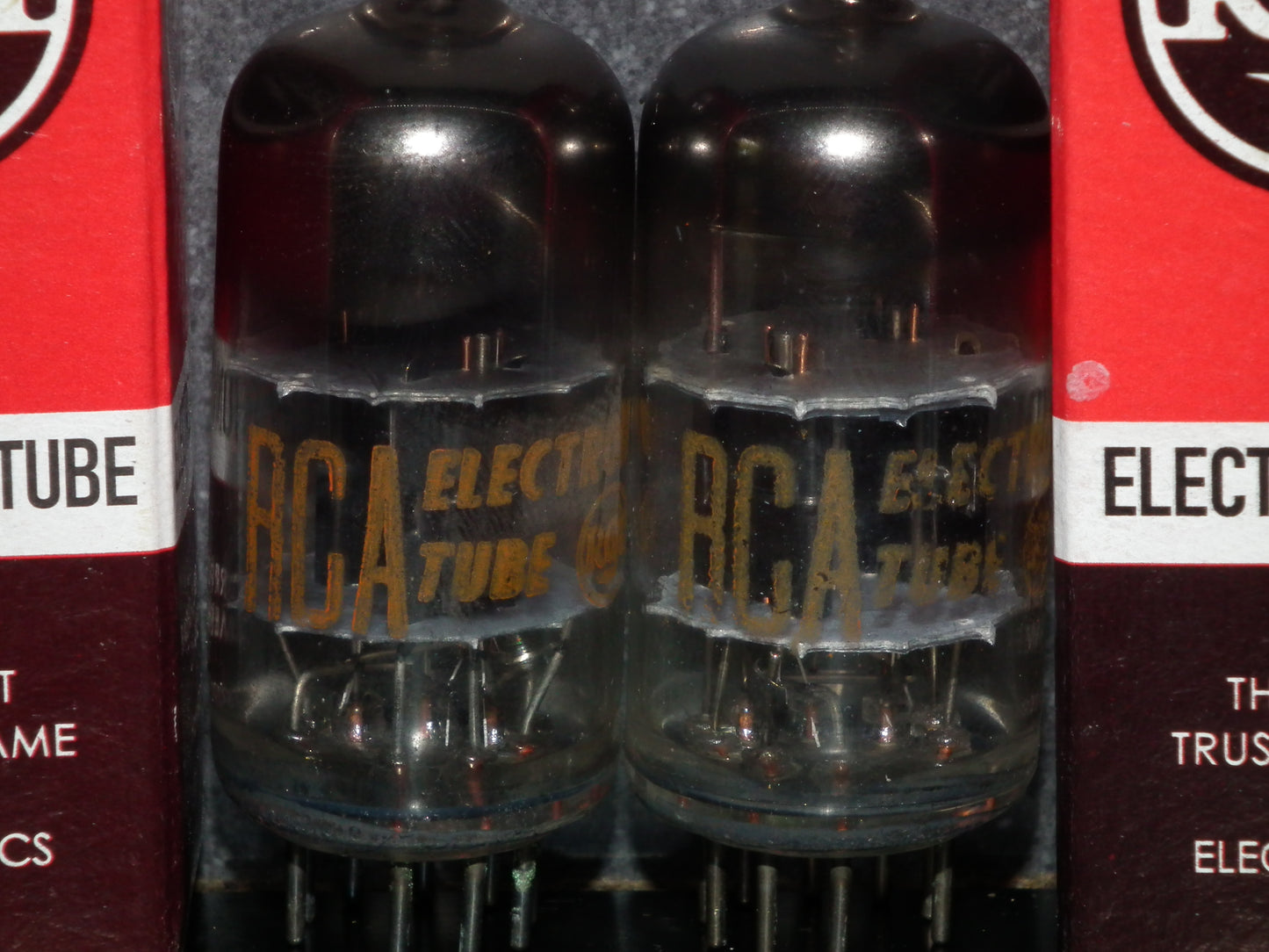 Platinum Matched Pair 12AT7 RCA ECC81 SQUARE GETTER