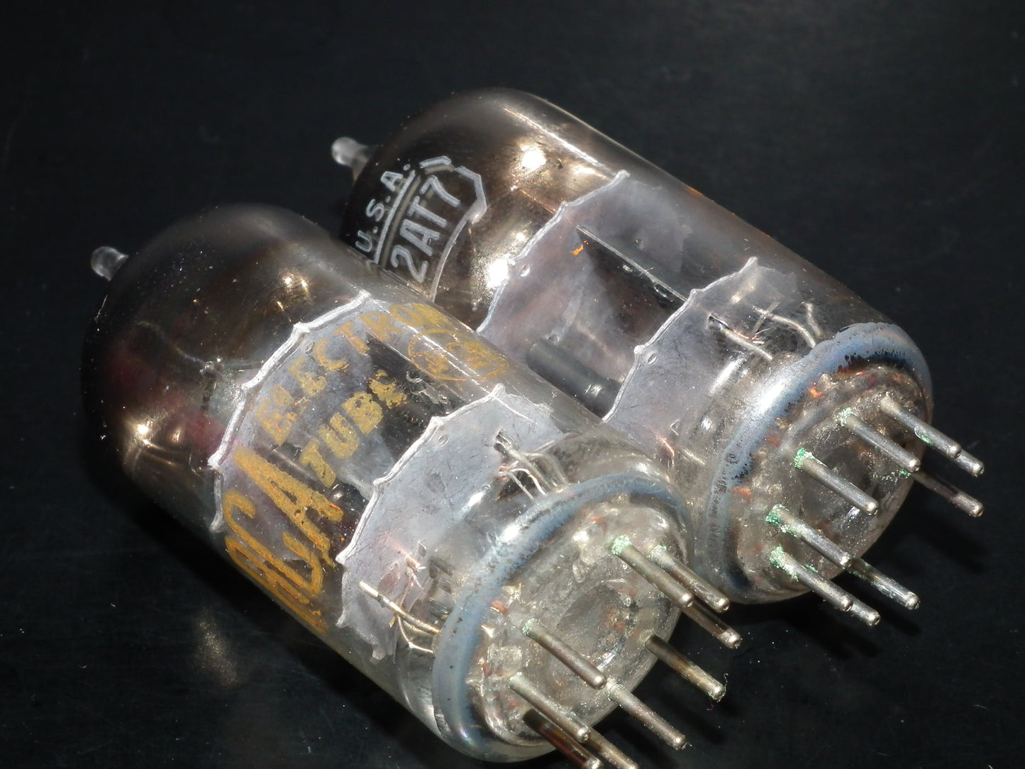 Platinum Matched Pair 12AT7 RCA ECC81 SQUARE GETTER