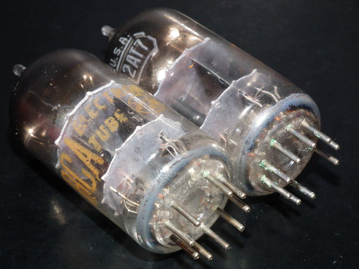 Platinum Matched Pair 12AT7 RCA ECC81 SQUARE GETTER