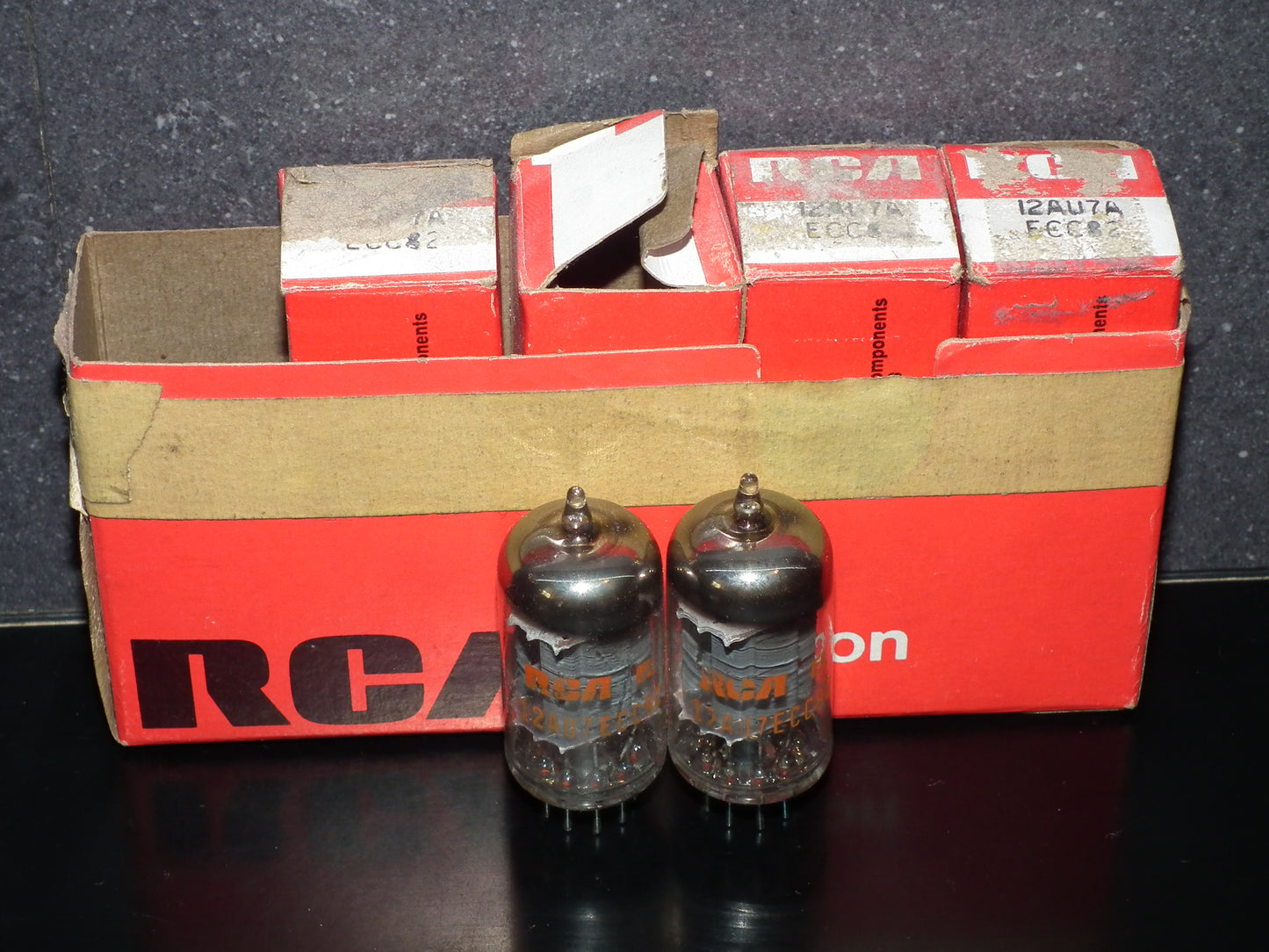 12AU7A RCA ECC82 NOS NIB platinum matched pair Long Anodes