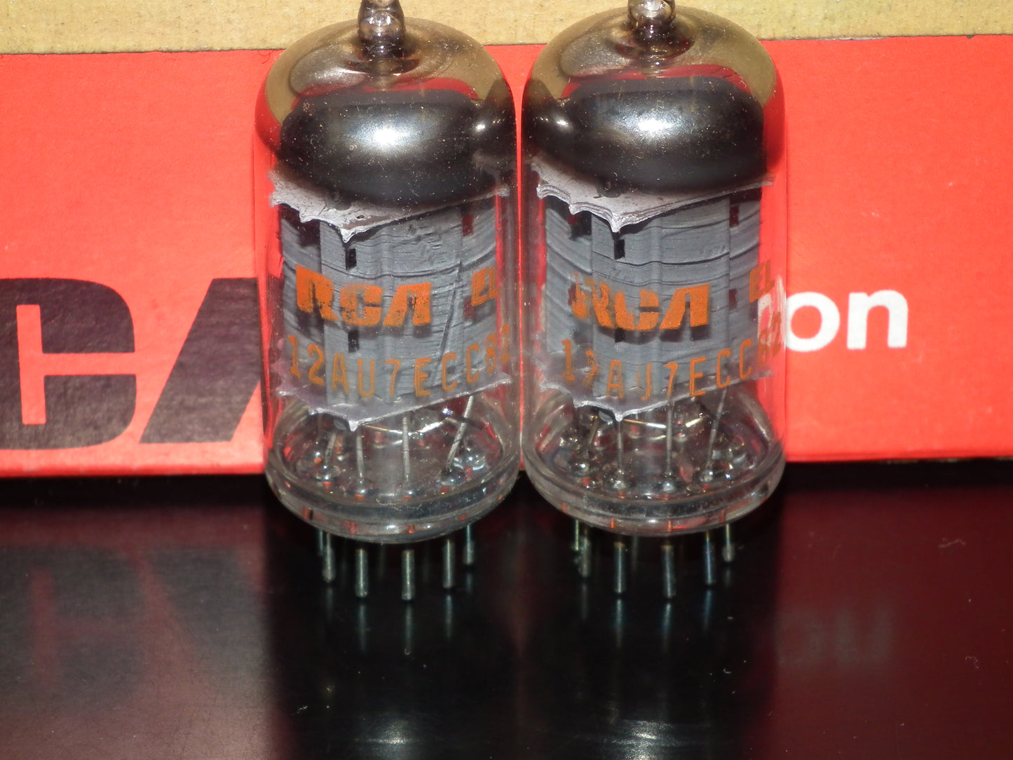 12AU7A RCA ECC82 NOS NIB platinum matched pair Long Anodes