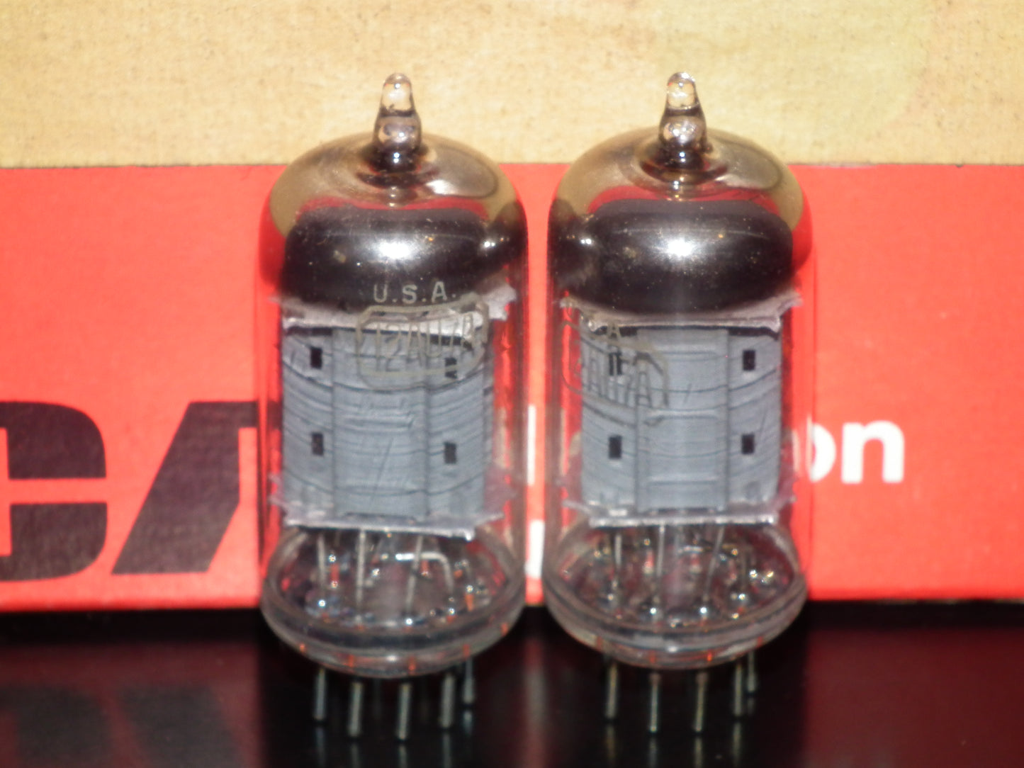 12AU7A RCA ECC82 NOS NIB platinum matched pair Long Anodes