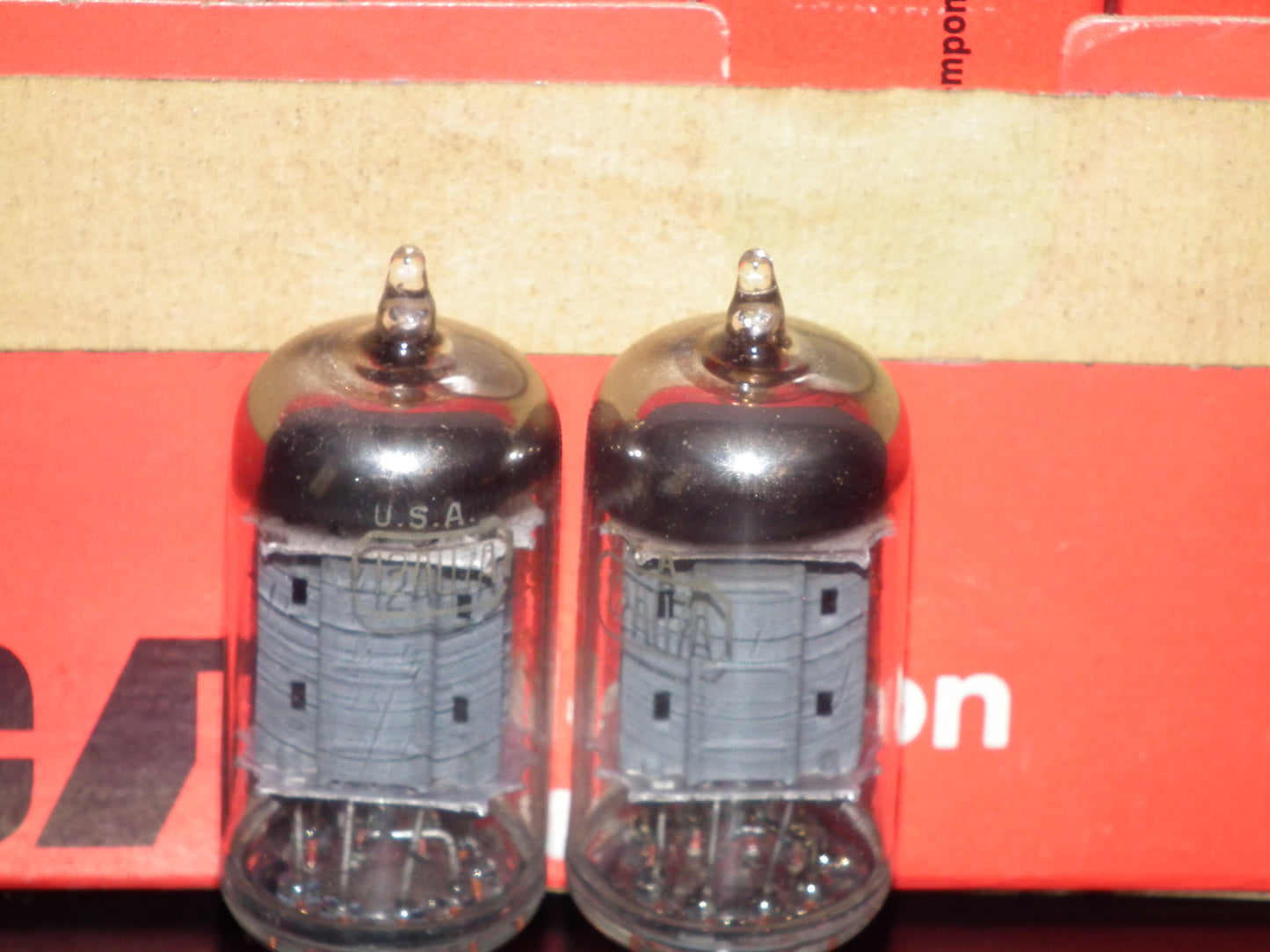 12AU7A RCA ECC82 NOS NIB platinum matched pair Long Anodes