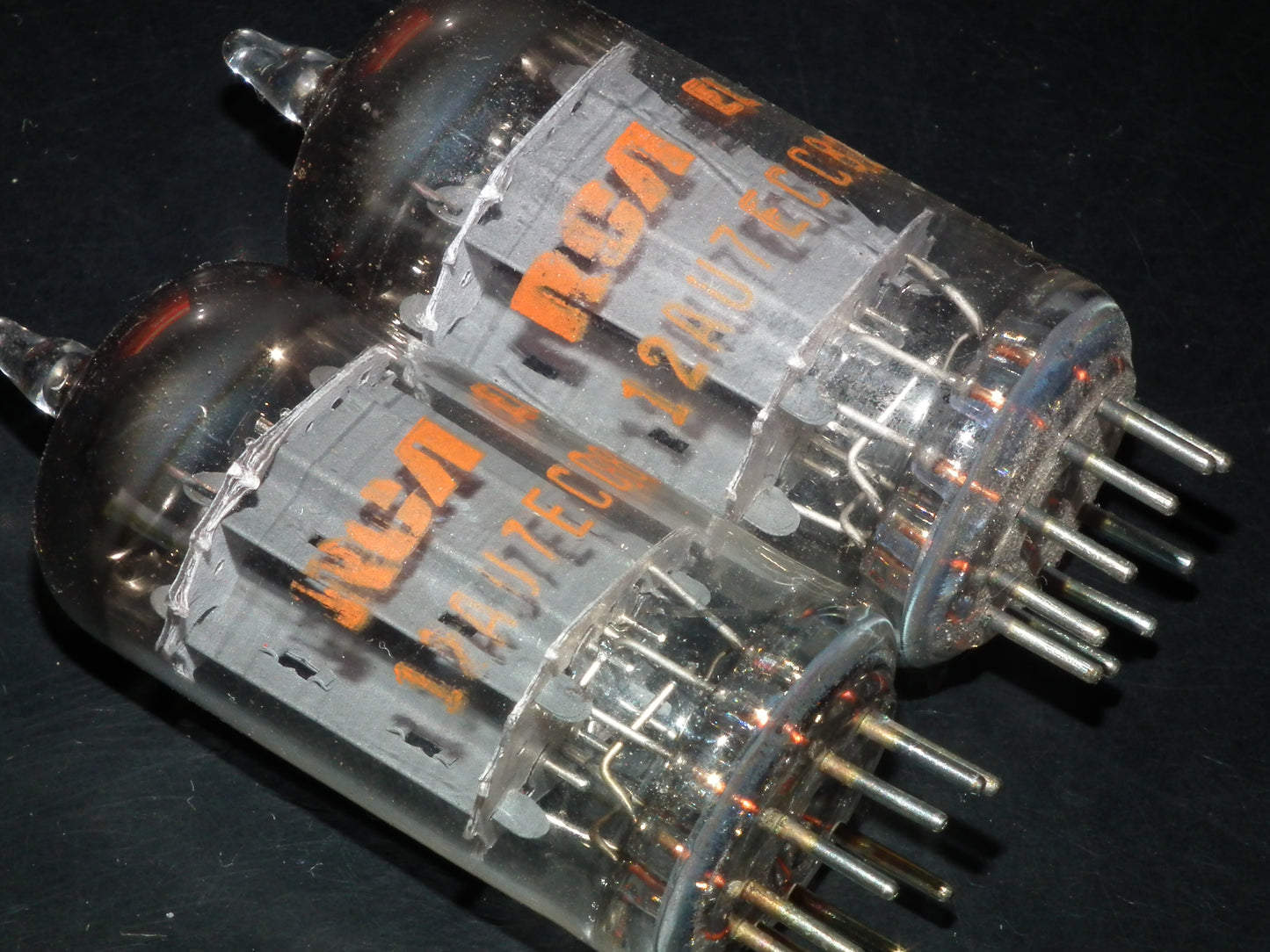 12AU7A RCA ECC82 NOS NIB platinum matched pair Long Anodes