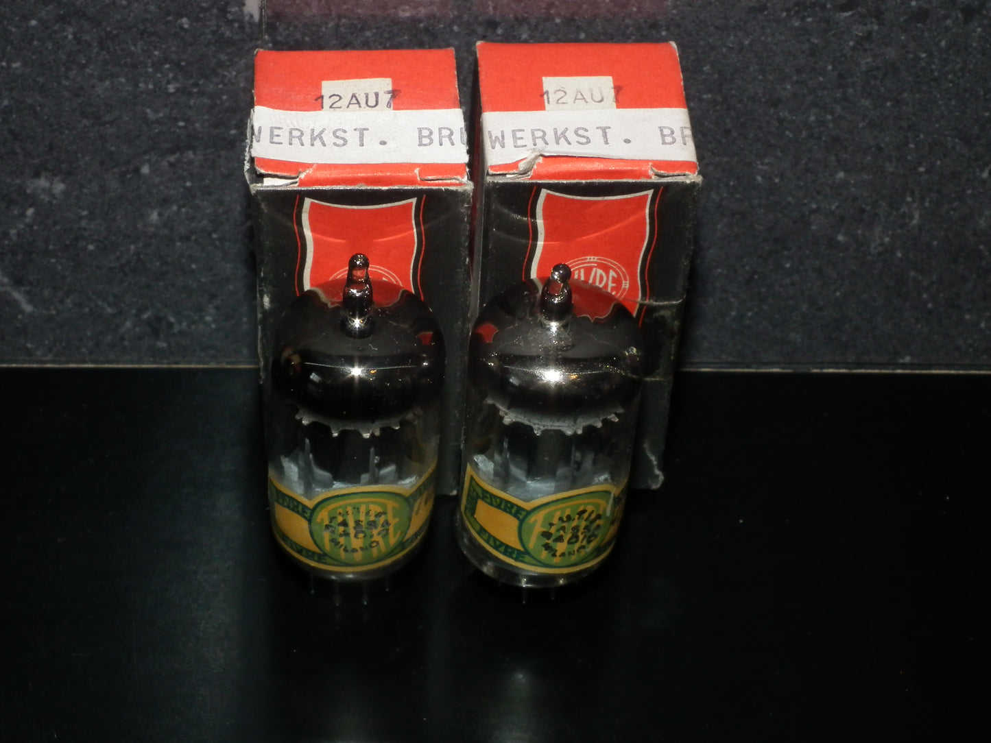 12AU7 FIVRE Italy ECC82 NOS NIB Platinum Matched Pair Long Anodes