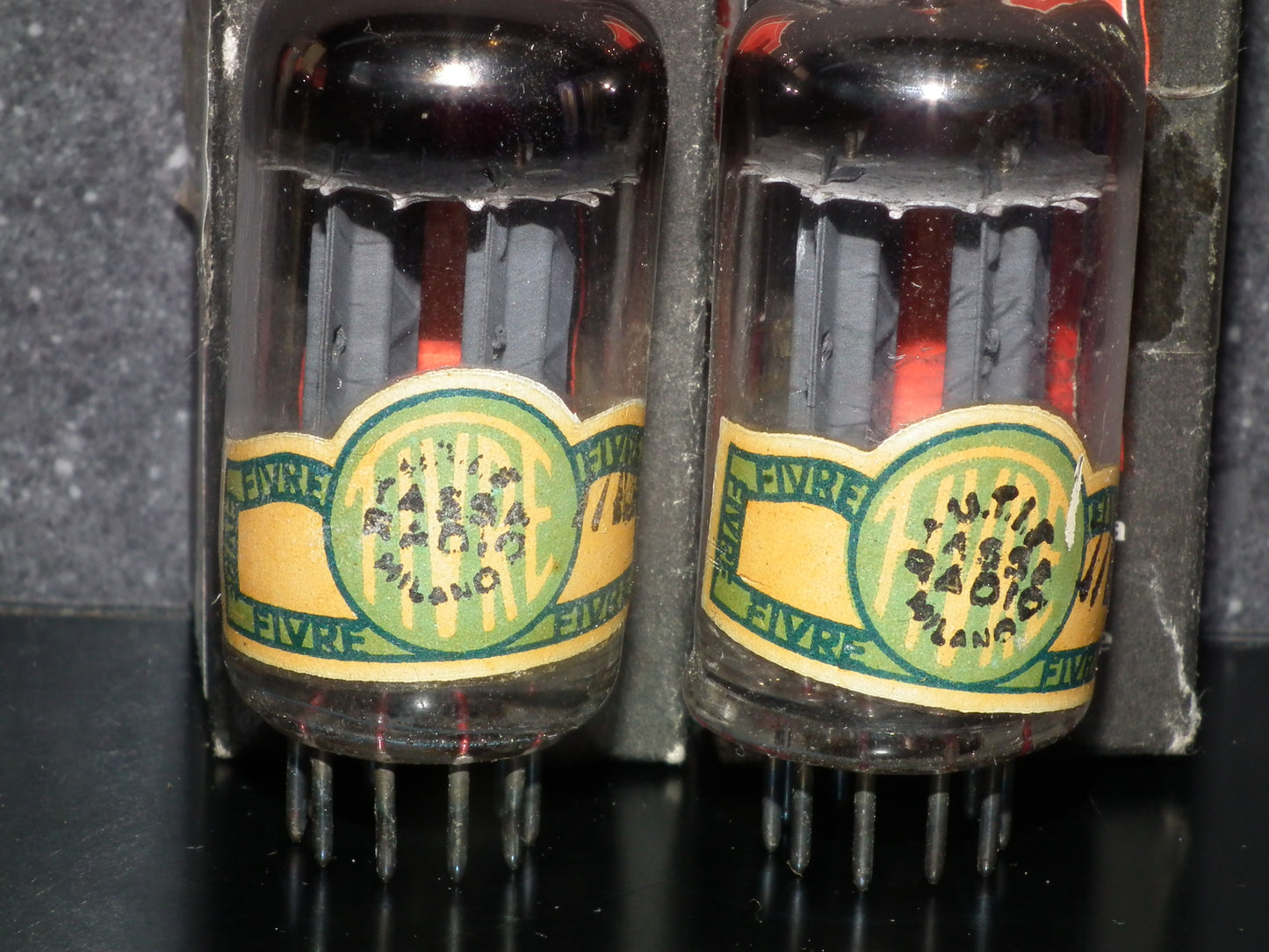 12AU7 FIVRE Italy ECC82 NOS NIB Platinum Matched Pair Long Anodes