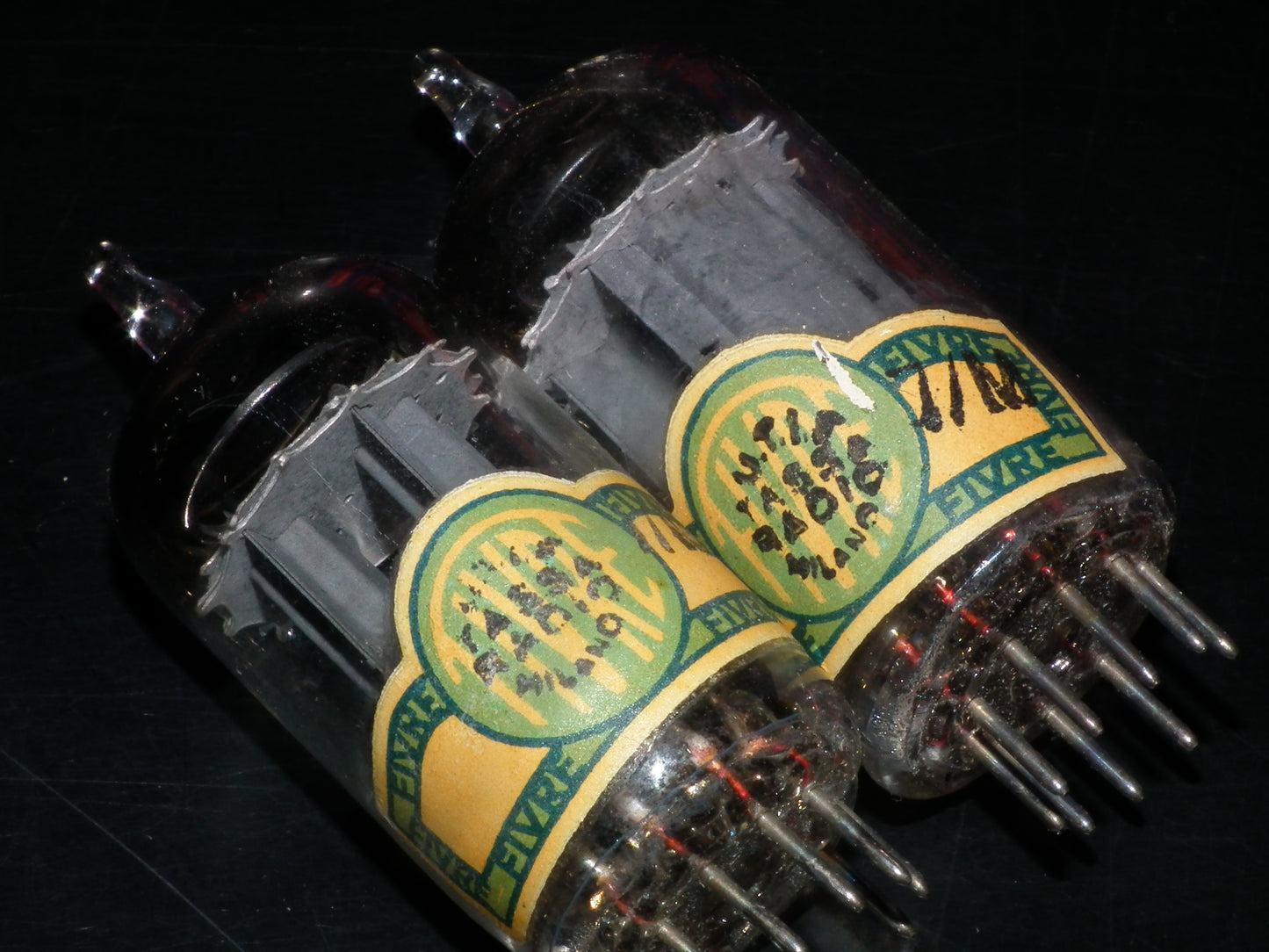 12AU7 FIVRE Italy ECC82 NOS NIB Platinum Matched Pair Long Anodes