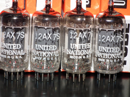 Platinum matched pair ECC83 12AX7 EI Yugoslavia Telefunken Long Smooth Plates 17mm NOS NIB rebranded United