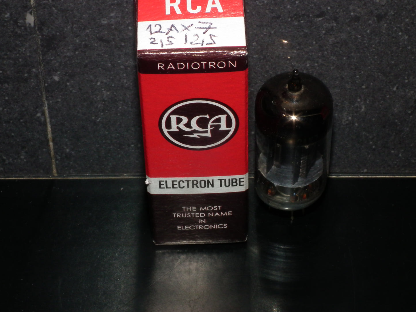 12AX7 RCA ECC83 Black Anodes Square Getter Used 120%