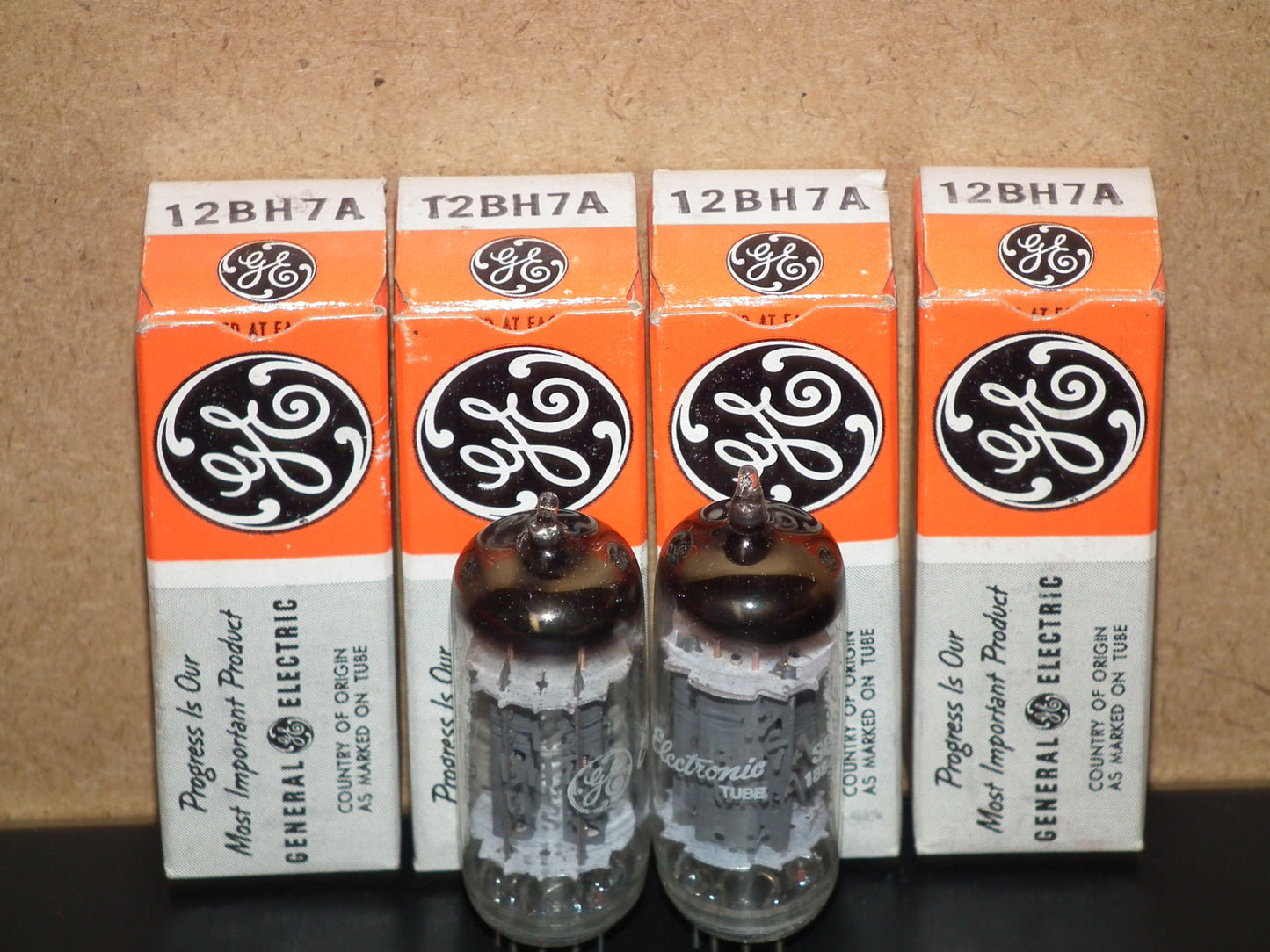12BH7A General Electric Matched Pair NOS NIB Low Noise The Same Codes