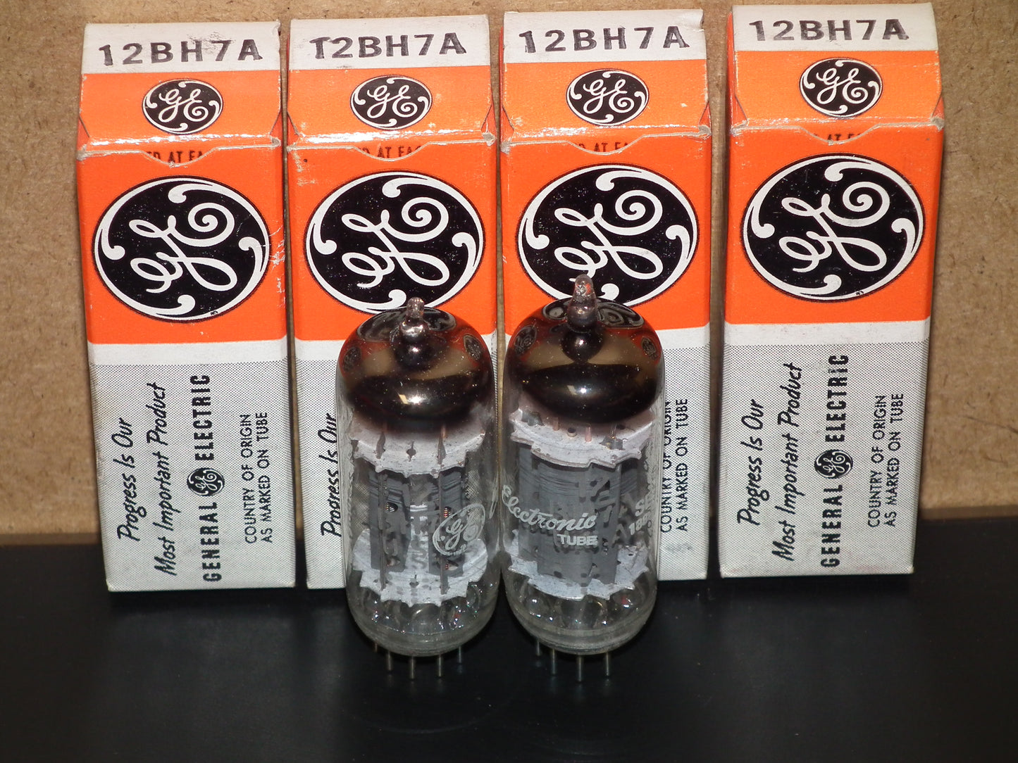 12BH7A General Electric Matched Pair NOS NIB Low Noise The Same Codes