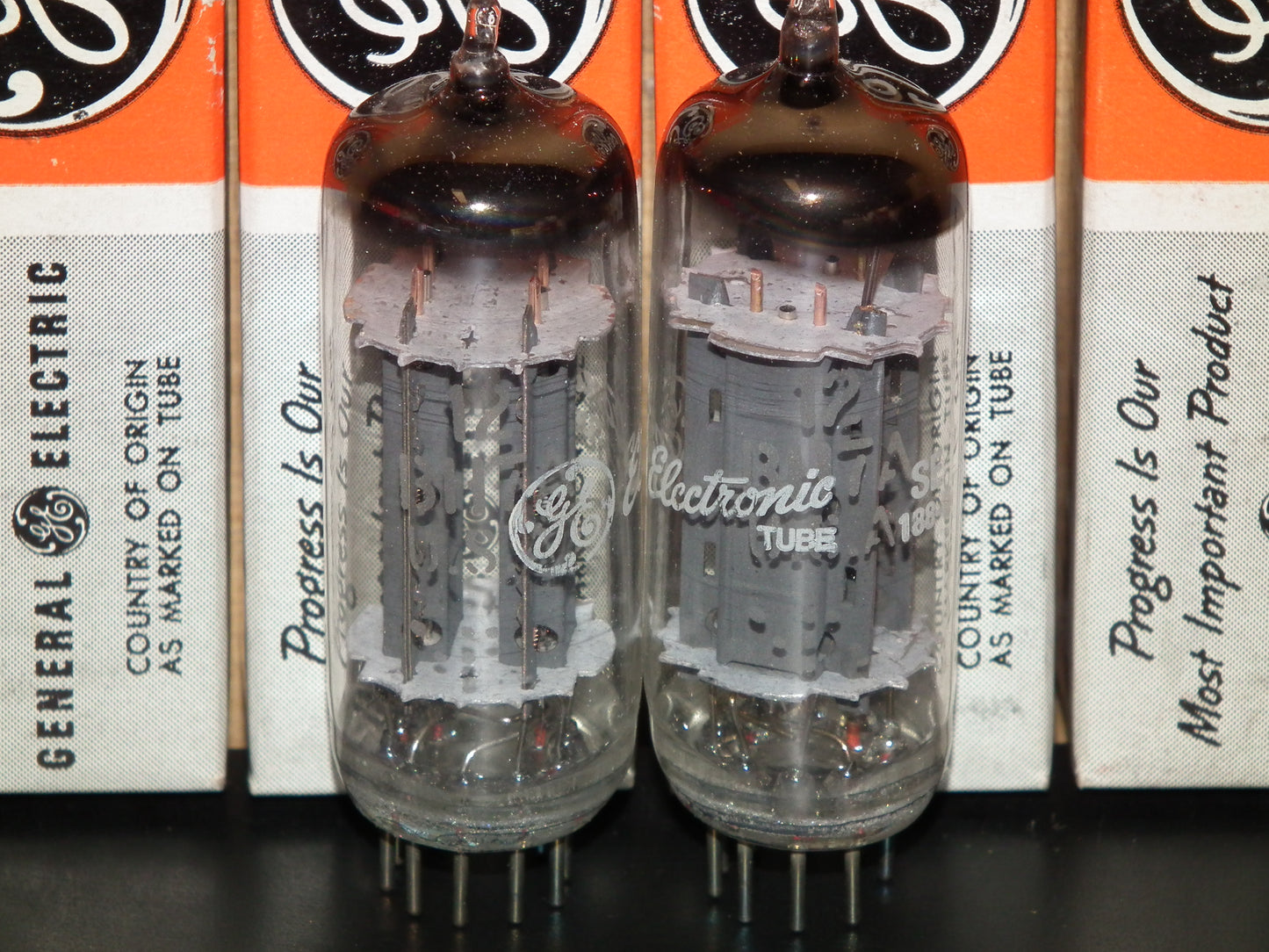 12BH7A General Electric Matched Pair NOS NIB Low Noise The Same Codes