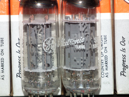 12BH7A General Electric Matched Pair NOS NIB Low Noise The Same Codes