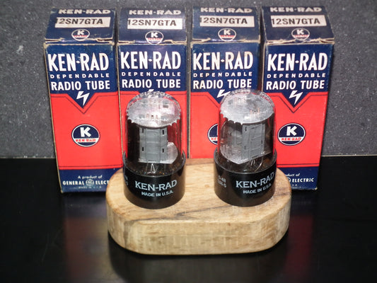 Matched Pair 12SN7GTA KEN-RAD NOS NIB Side D GETTER Gray Coated