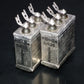 Two vintage Siemens Klangfilm PIO capacitors 2x0.25uF/300V glass end seal 1961