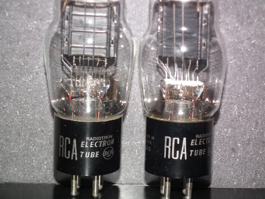 Platinum Matched Pair (2 tubes) 45 RCA NOS Old type D getter