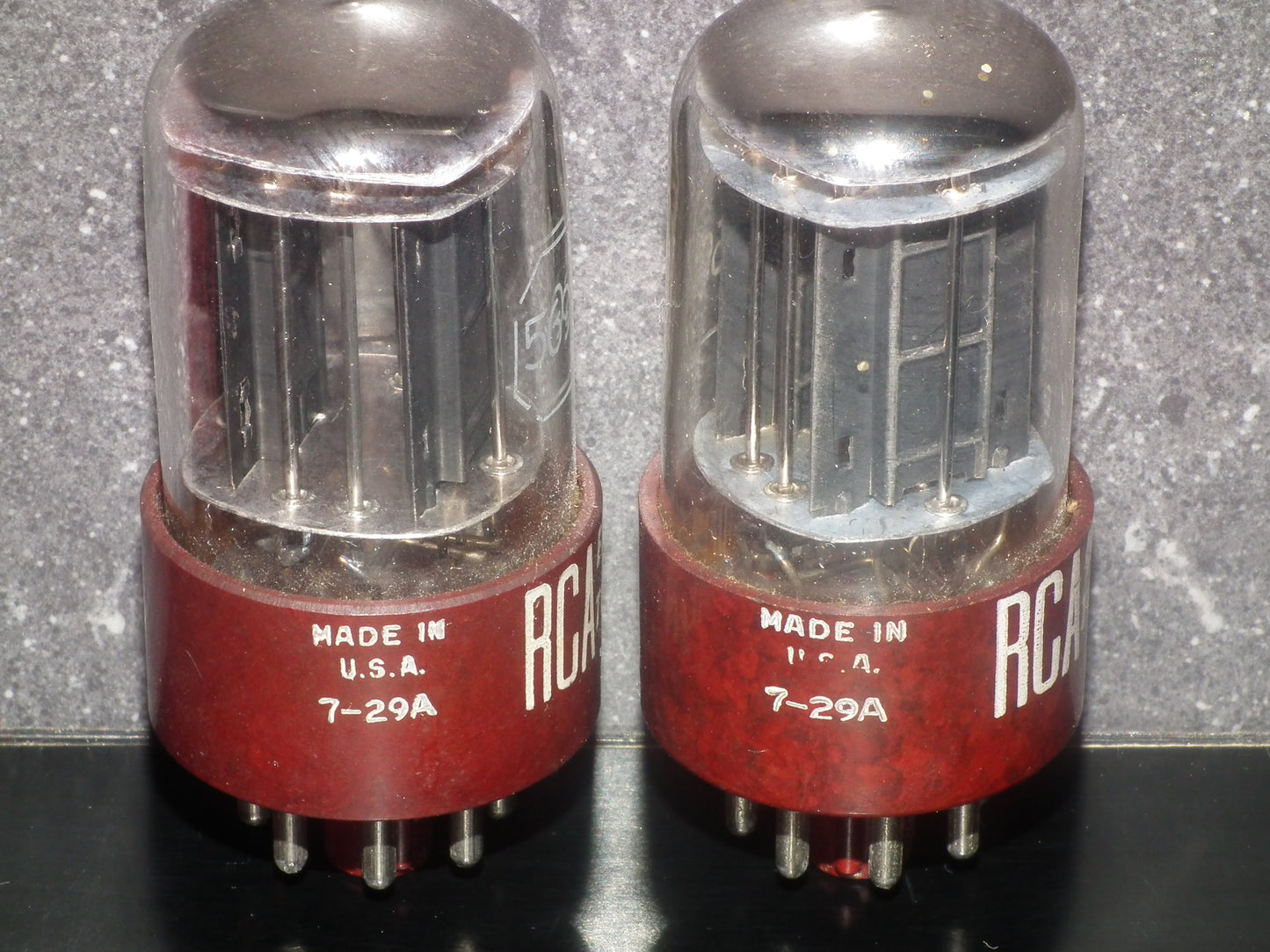 Matched Pair 5962 RCA Red Base Holy Grail 6SN7GT Dual Square Getter Triple Mica