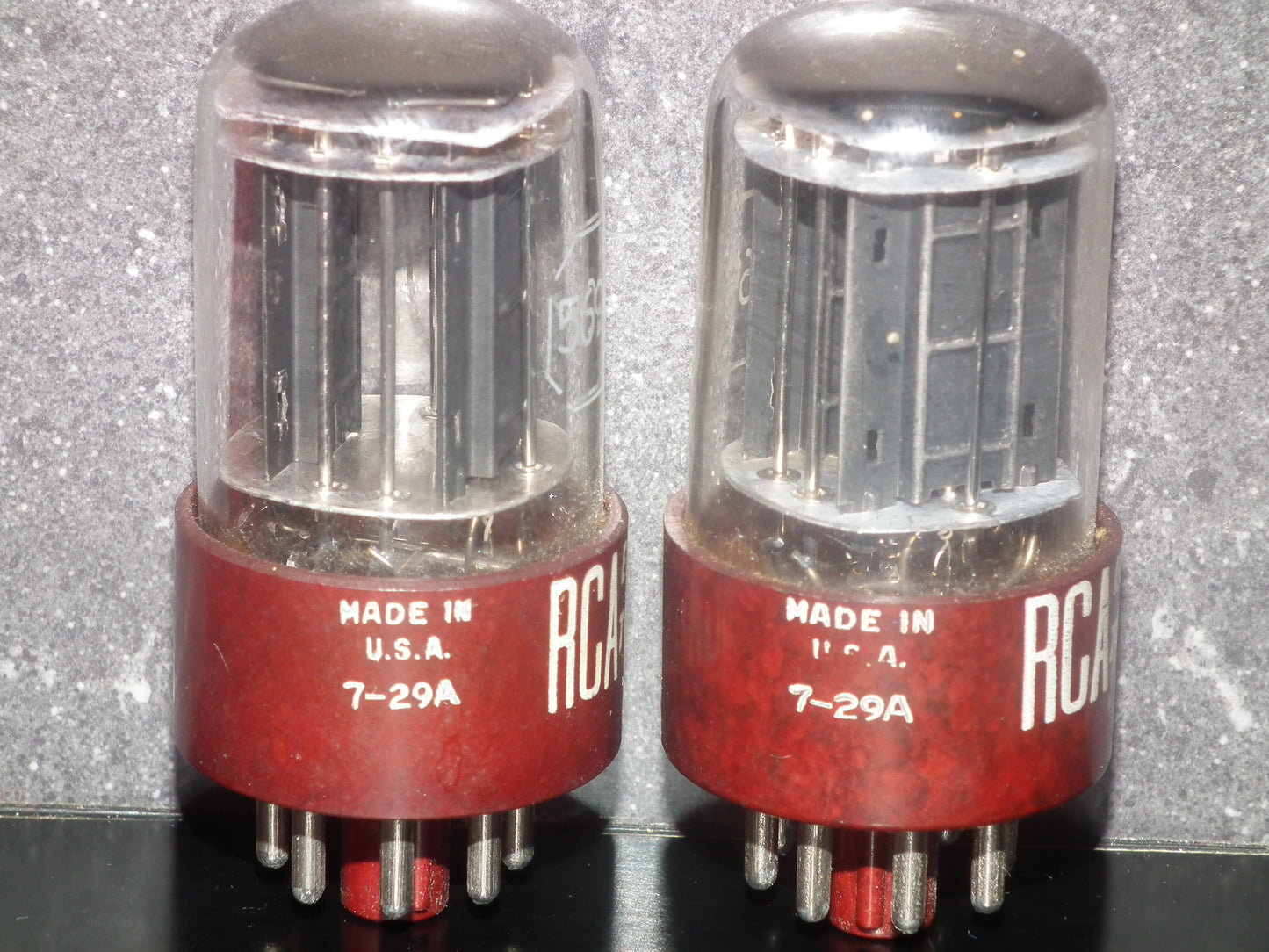 Matched Pair 5962 RCA Red Base Holy Grail 6SN7GT Dual Square Getter Triple Mica