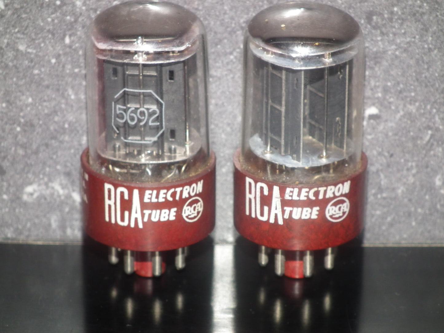 Matched Pair 5962 RCA Red Base Holy Grail 6SN7GT Dual Square Getter Triple Mica