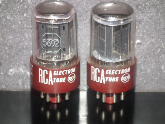 Matched Pair 5962 RCA Red Base Holy Grail 6SN7GT Dual Square Getter Triple Mica