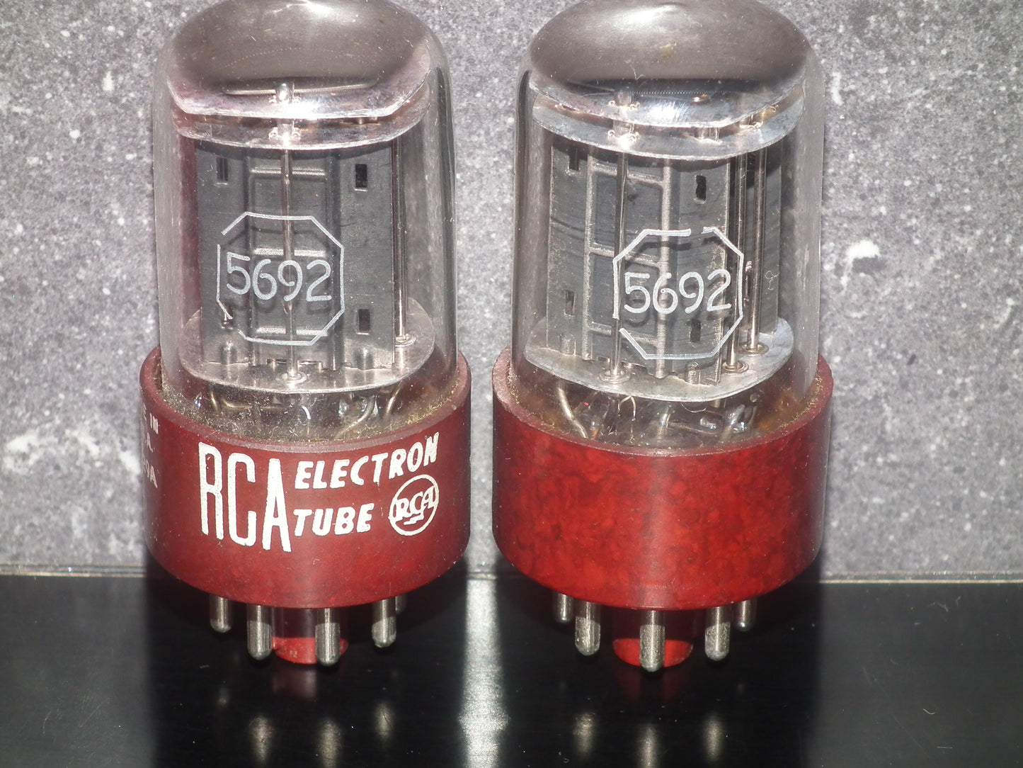 Matched Pair 5962 RCA Red Base Holy Grail 6SN7GT Dual Square Getter Triple Mica
