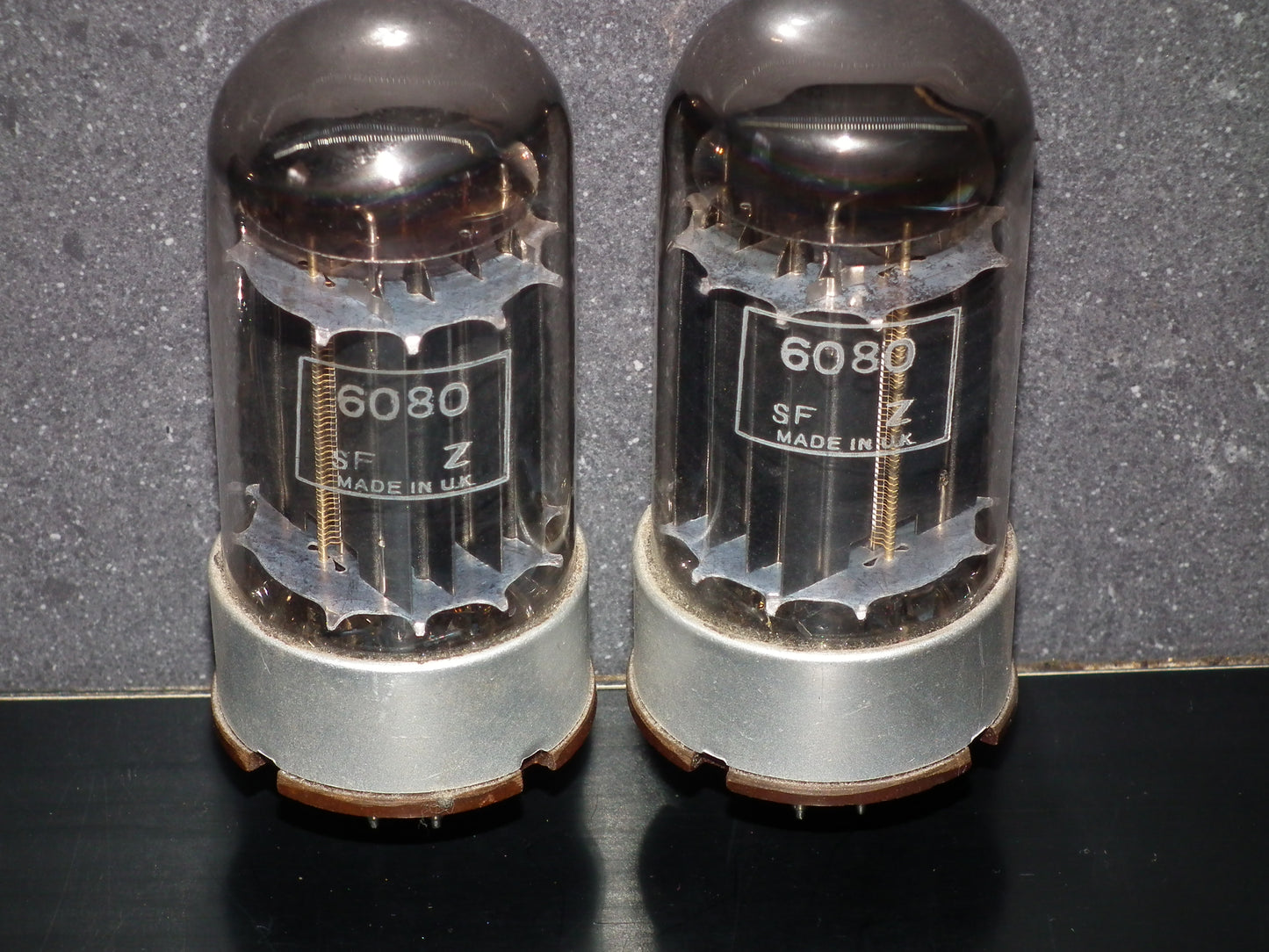 GEC 6080 CV2984 6AS7 5998 ECC230 Matched pair Square Getters Triple Mica