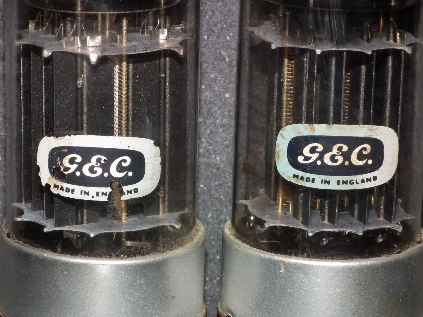 GEC 6080 CV2984 6AS7 5998 ECC230 Matched pair Square Getters Triple Mica