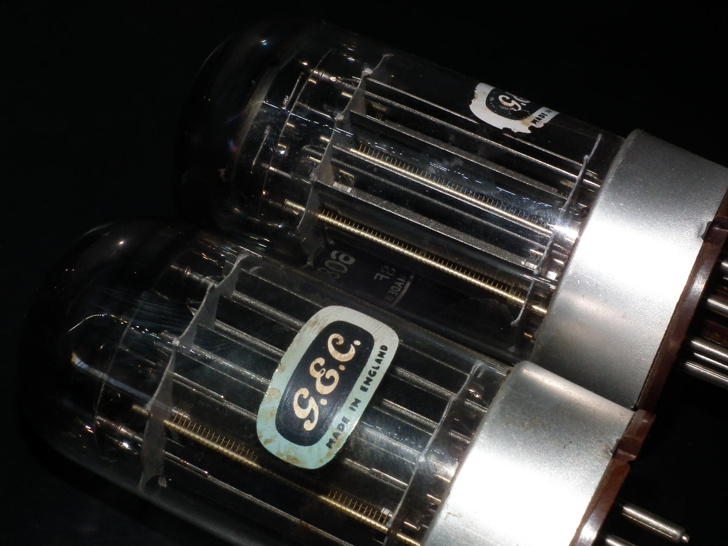 GEC 6080 CV2984 6AS7 5998 ECC230 Matched pair Square Getters Triple Mica