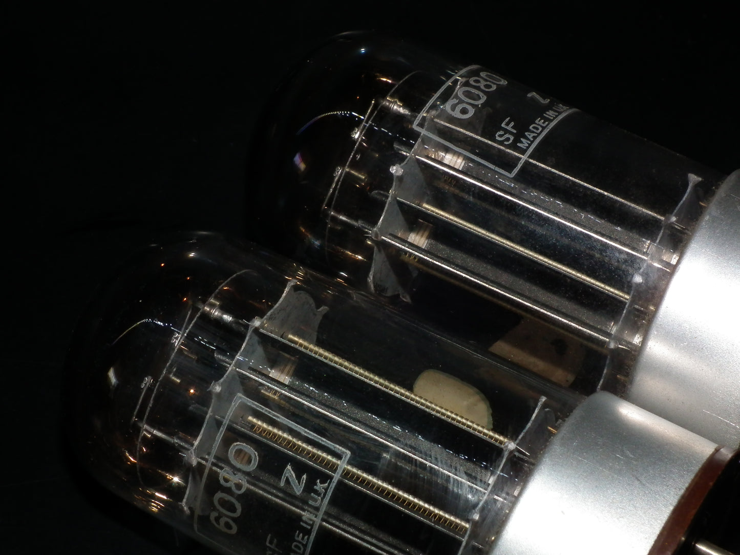 GEC 6080 CV2984 6AS7 5998 ECC230 Matched pair Square Getters Triple Mica
