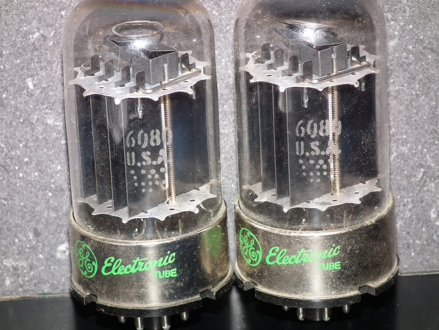Matched pair 6080 GE  General Electric double triode ( 6AS7 5998)